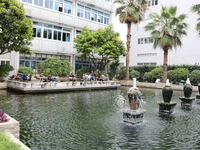 東莞潤東方環(huán)?？照{(diào)公司銷售部戶外休息區(qū)