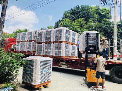 馬來西亞印尼東帝墳客商采購256臺潤東方環(huán)?？照{冷風機